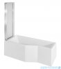 Besco Integra 170x75cm Wanna asymetryczna Lewa + parawan 3-skrzydłowy